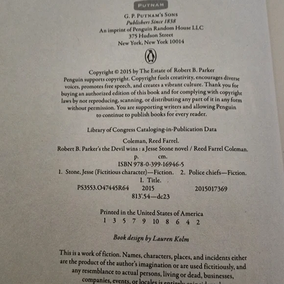 Robert B Parker's "The Devil Wins" by Reed Farrell Coleman-A Jesse Stone Novel - Picture 7 of 10